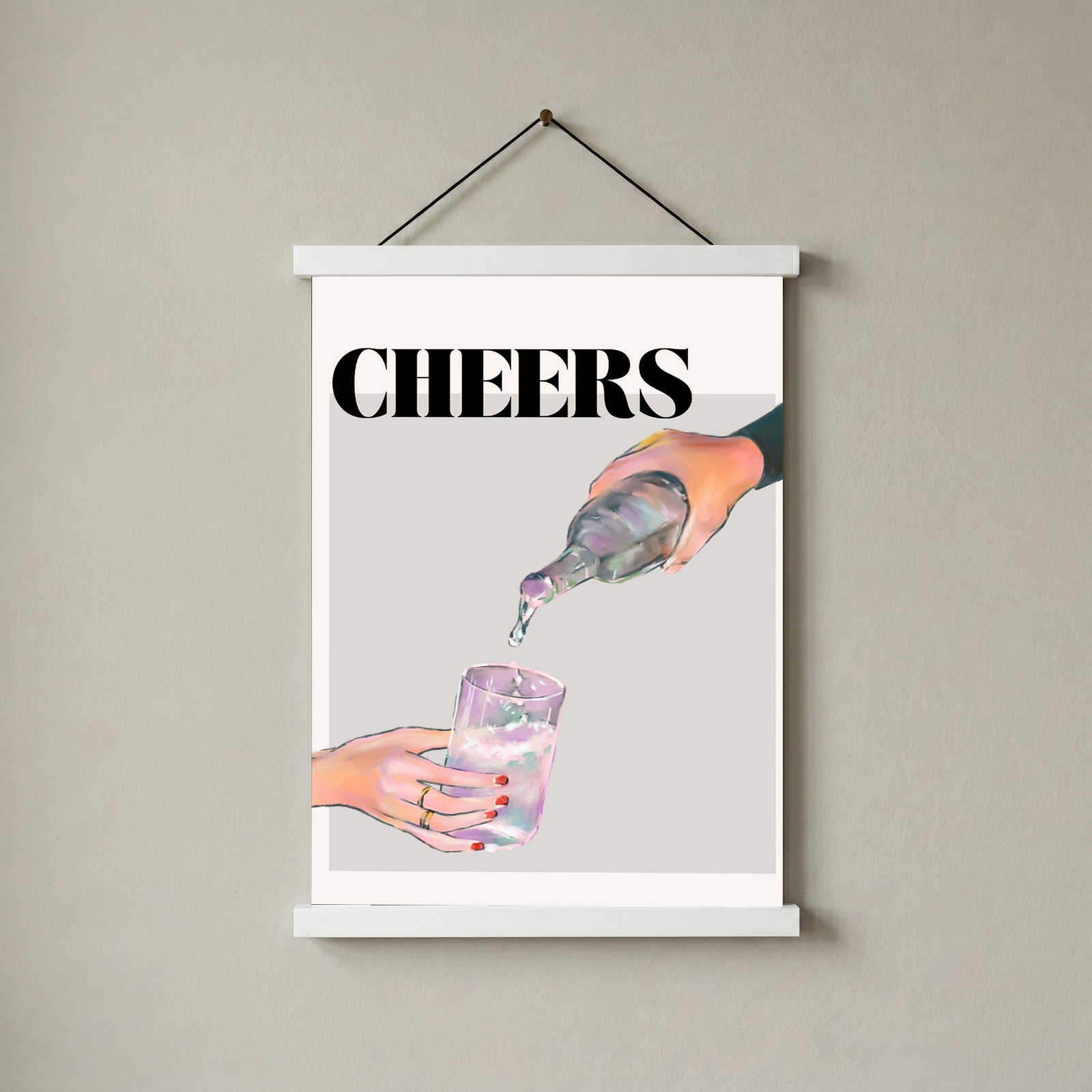 Cheers Wall Art Print — Toast & Celebration Poster