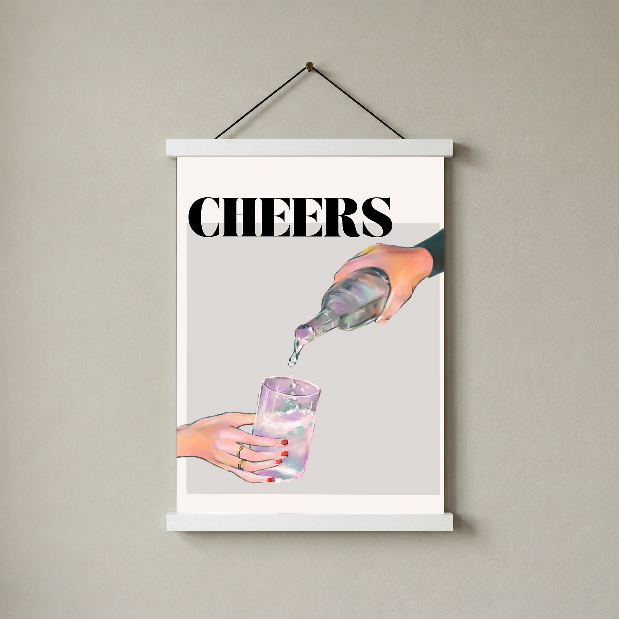Cheers Wall Art Print — Toast & Celebration Poster
