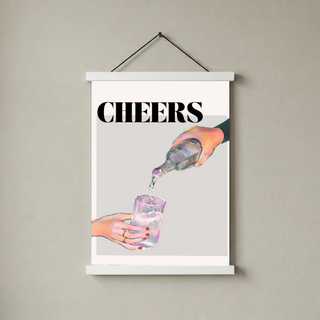 Cheers Wall Art Print — Toast & Celebration Poster