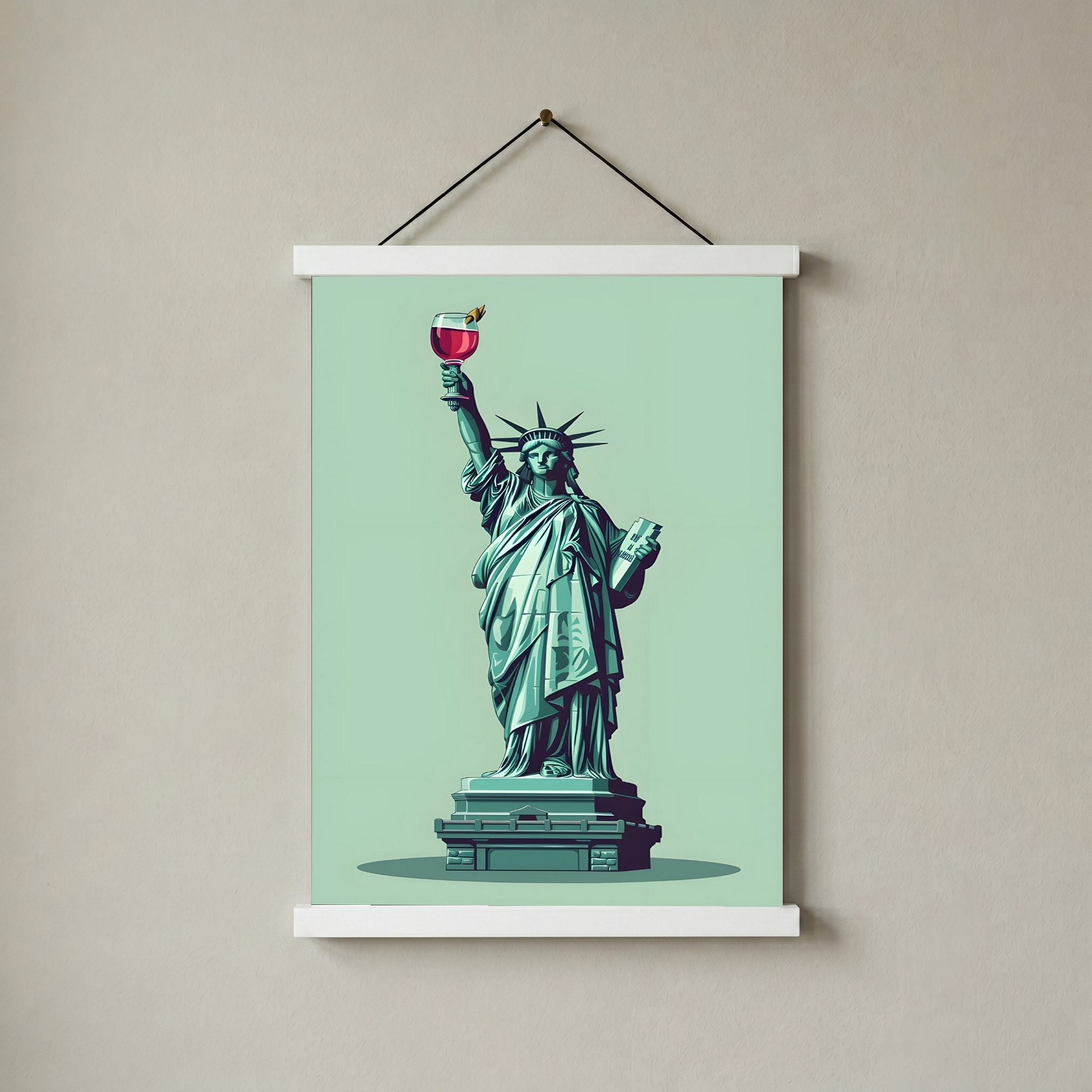 Liberty in Every Pour Wall Art Print — Wine Lover Quote Poster