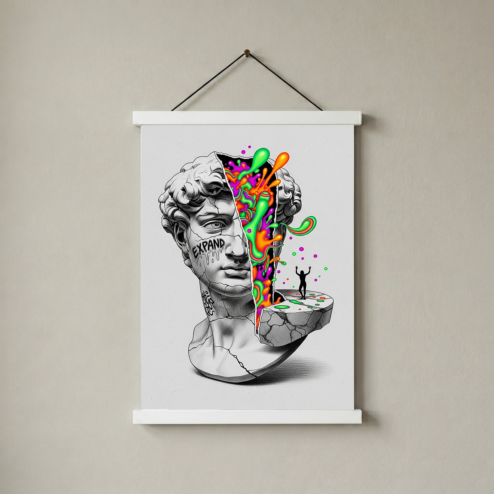 Expand Pop Art — Surreal David Bust Wall Art Print