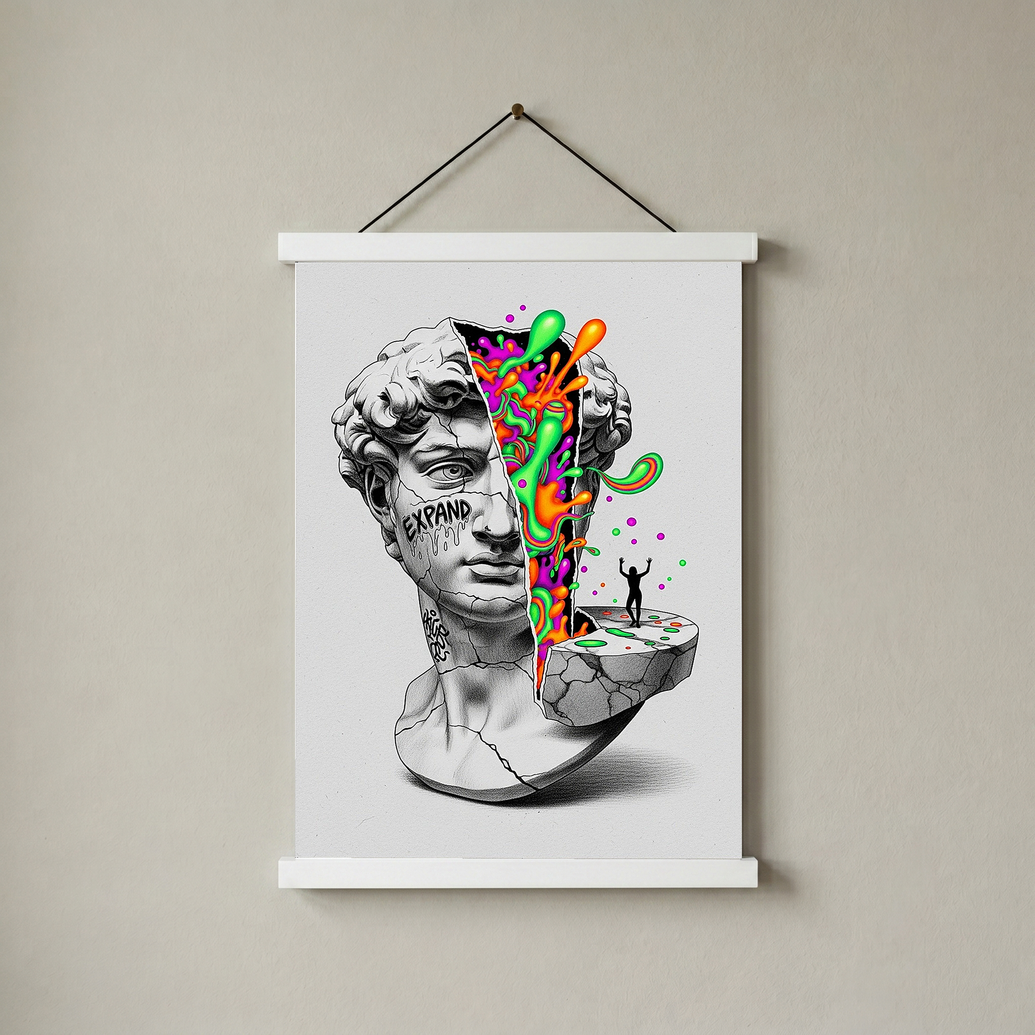 Expand Pop Art — Surreal David Bust Wall Art Print