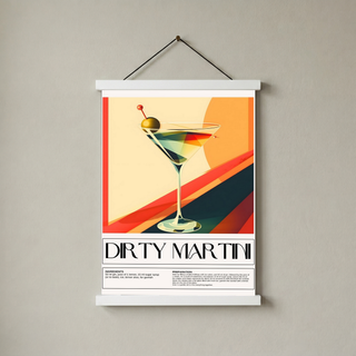Dirty Martini Wall Art Print — Classic Olive Cocktail Poster