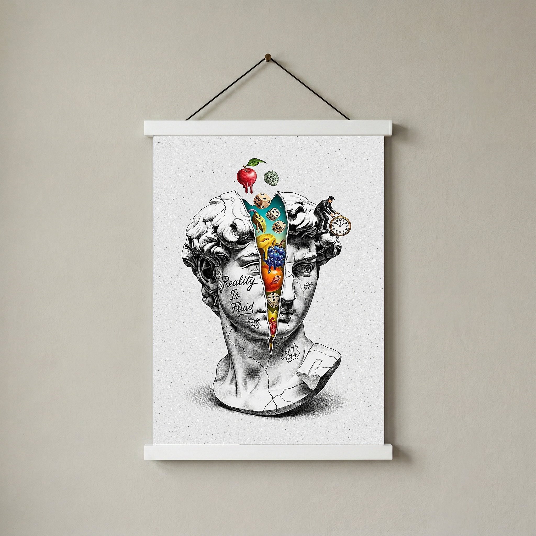 Reality is Fluid — Surreal David Bust Wall Art Print