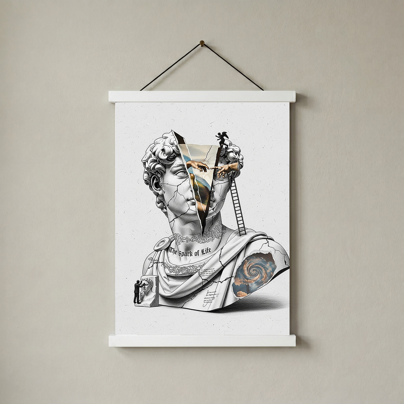 The Spark of Life — Michelangelo's Creation of Adam Wall Art Print