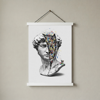 Gesture Pollock — Surreal David Bust Wall Art Print