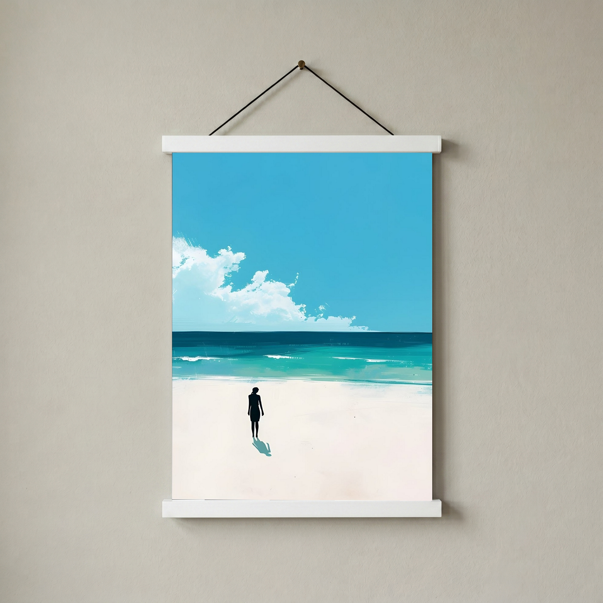 Waves Alone Wall Art Print — Peaceful Ocean Solitude Poster