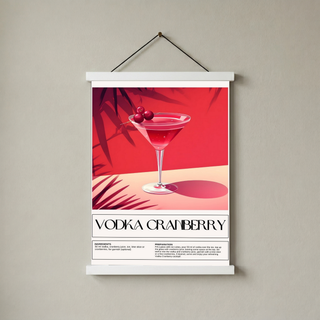 Vodka Cranberry Wall Art Print — Classic Pink Cocktail Poster