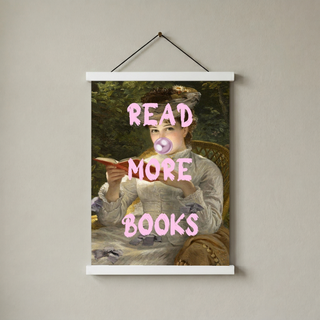 Read More Books Wall Art Print — Book Lover Reading Quote Poster