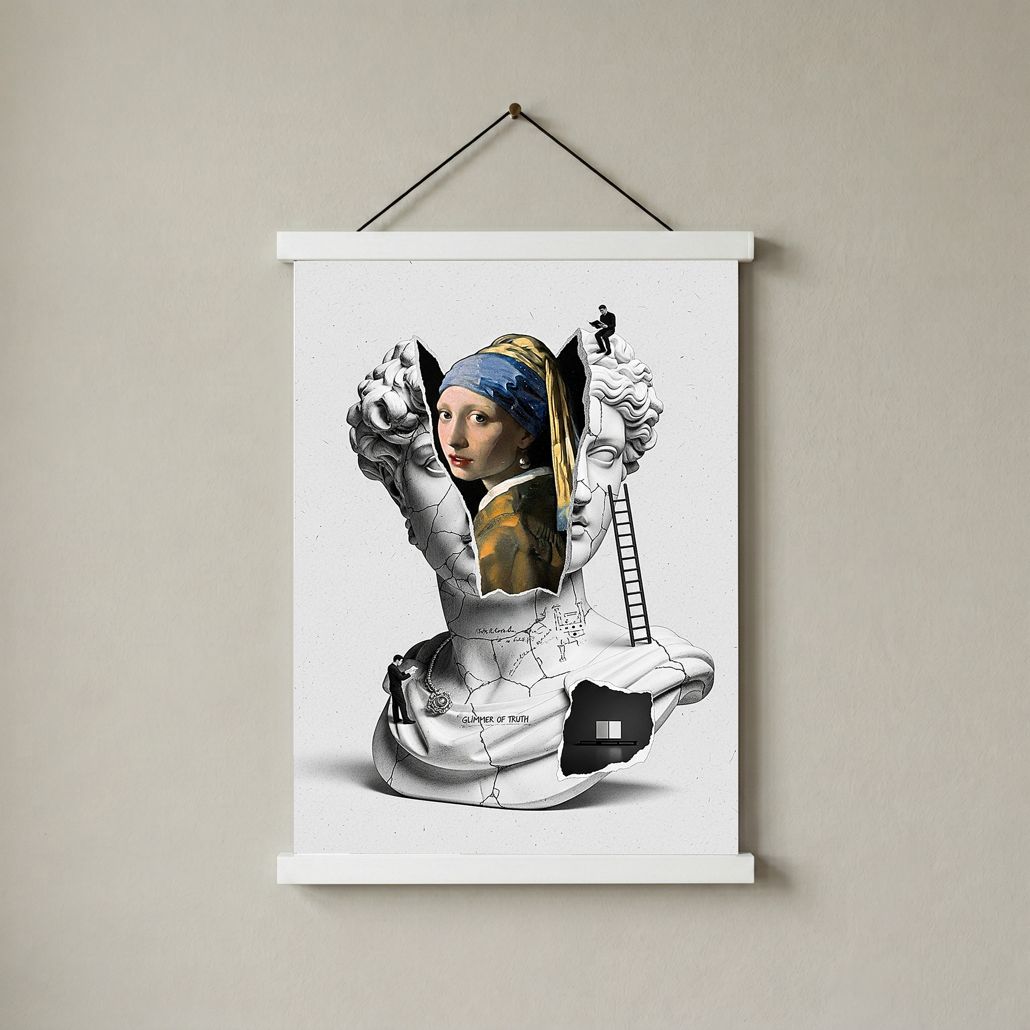 Glimmer of Truth — Vermeer's Girl with a Pearl Earring Wall Art Print