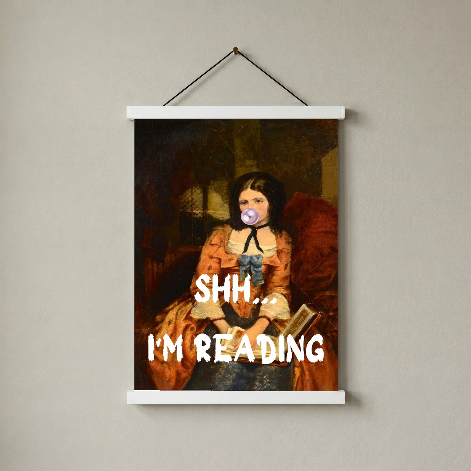 She is Reading Wall Art Print — Book Lover Feminine Quote Poster