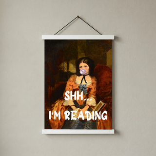 She is Reading Wall Art Print — Book Lover Feminine Quote Poster