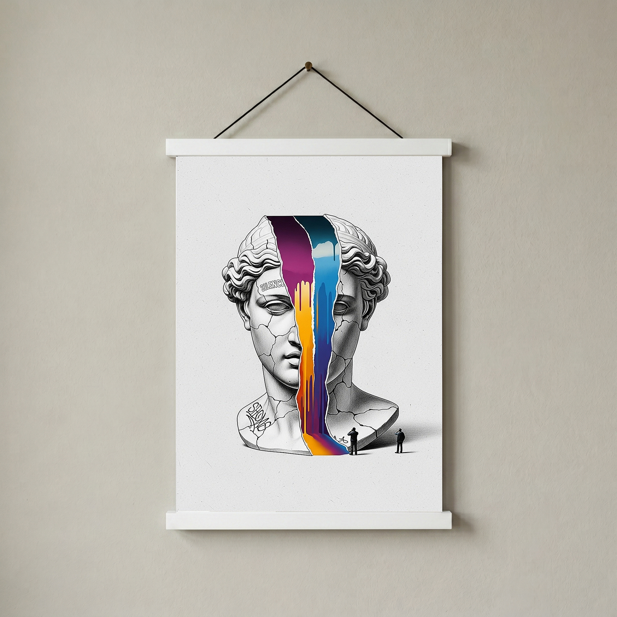 Silence — Surreal Venus Bust Wall Art Print