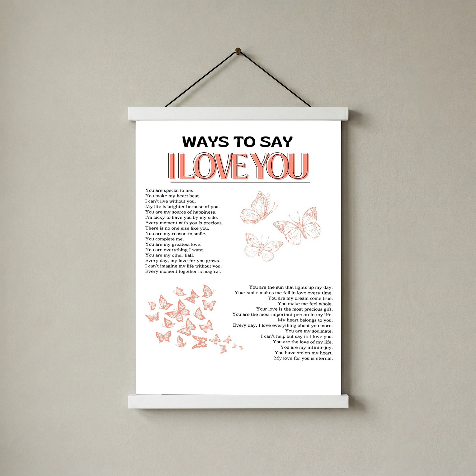 Ways to Say I Love You Wall Art Print — Multilingual Love Quote Poster