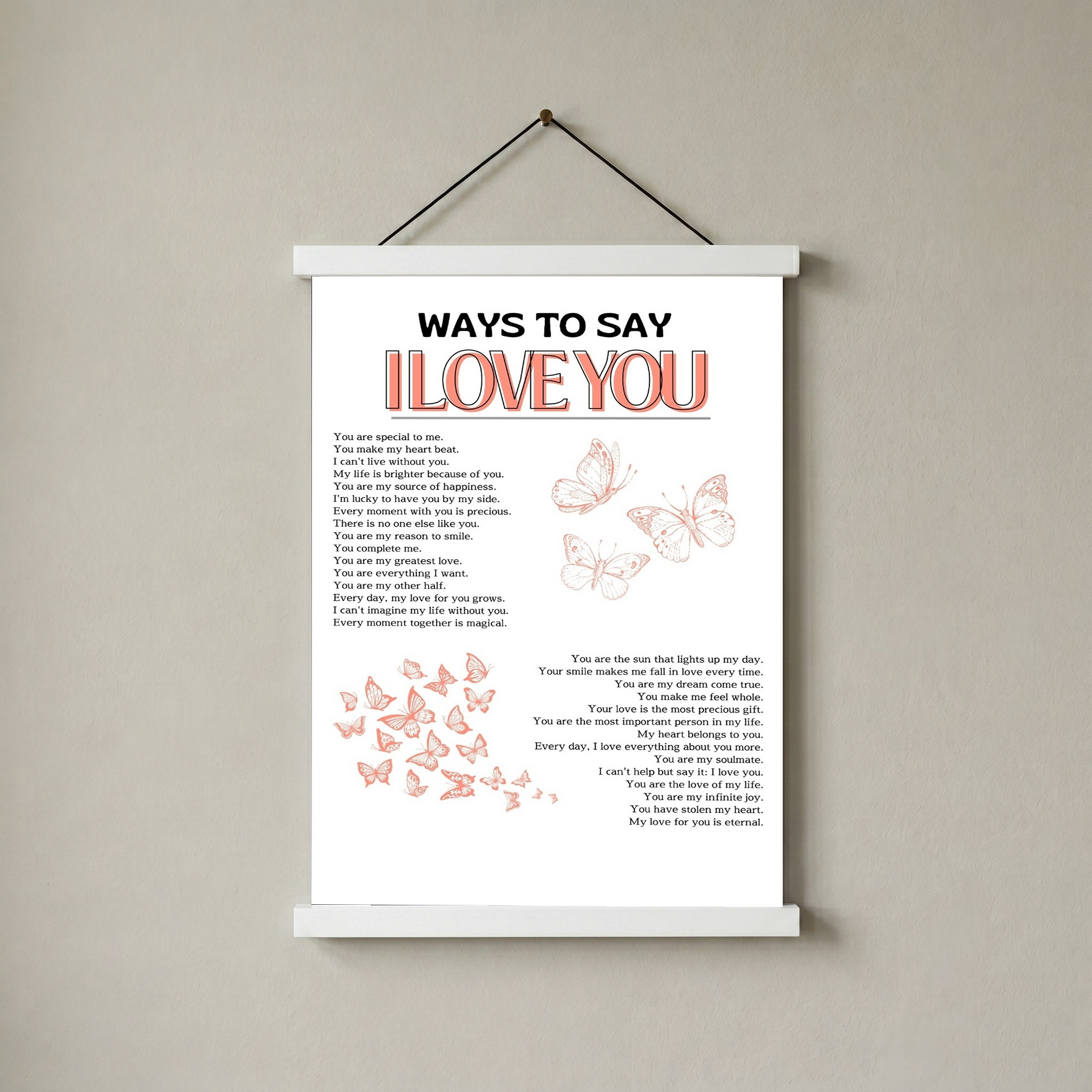 Ways to Say I Love You Wall Art Print — Multilingual Love Quote Poster