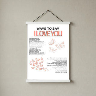 Ways to Say I Love You Wall Art Print — Multilingual Love Quote Poster
