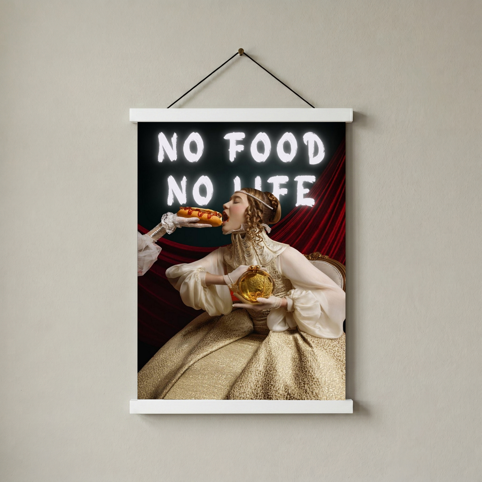 No Food No Life Wall Art Print — Funny Food Lover Quote Poster