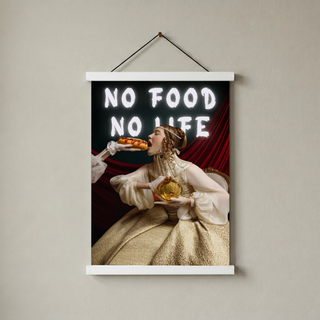No Food No Life Wall Art Print — Funny Food Lover Quote Poster