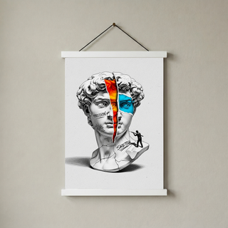 Precision & Sketch — Surreal David Bust Wall Art Print