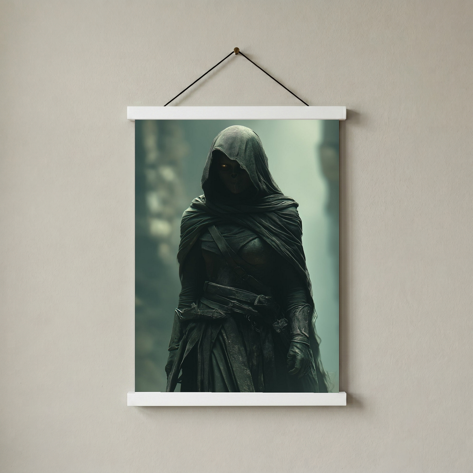 Dark Veil Wall Art Print — Gothic Veiled Portrait Poster