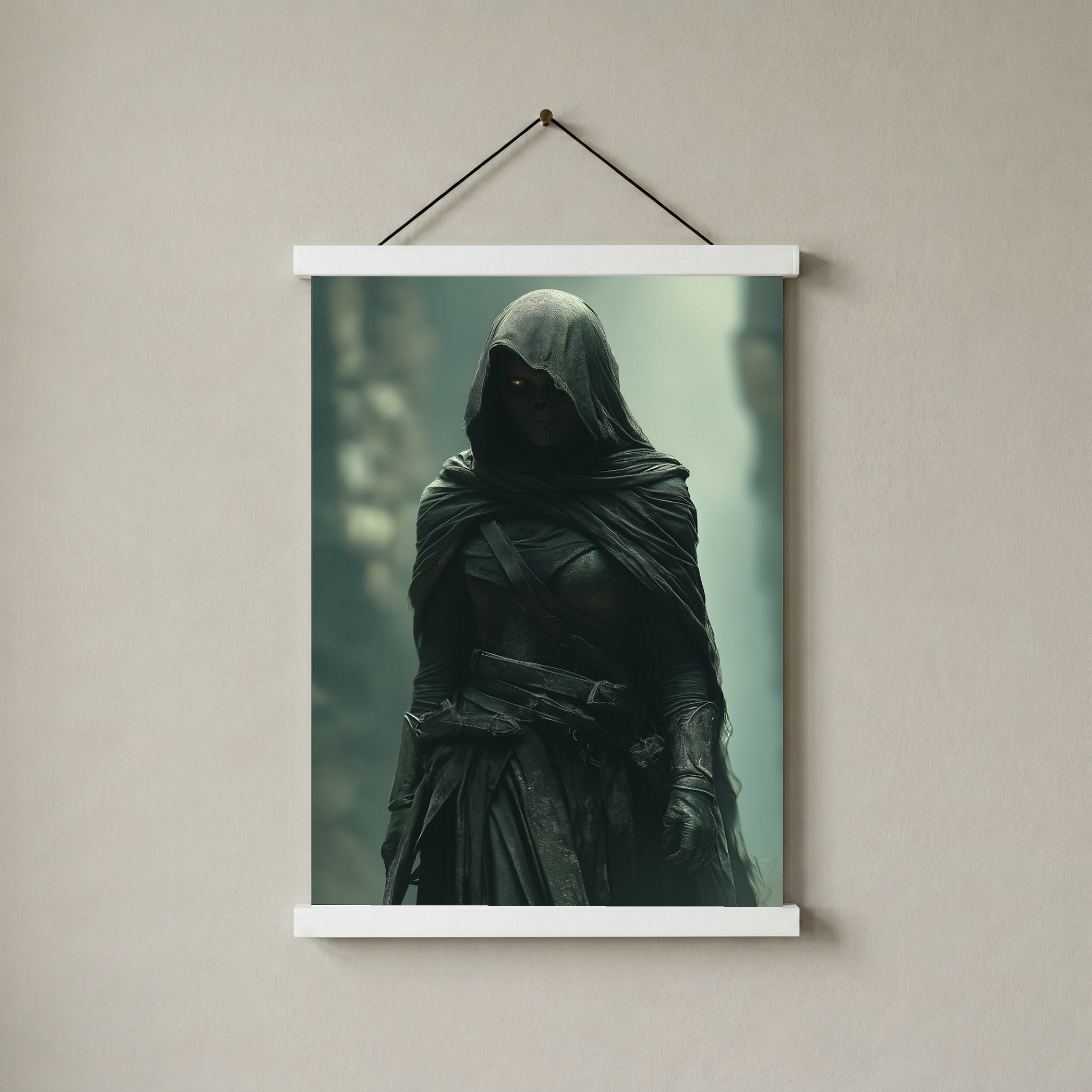 Dark Veil Wall Art Print — Gothic Veiled Portrait Poster
