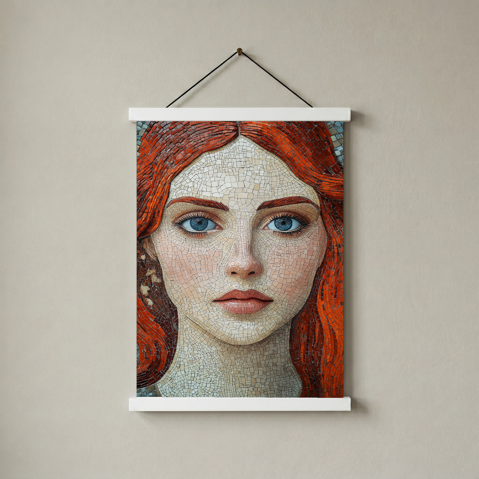 Stone and Stare Wall Art Print — Mosaic Portrait Poster
