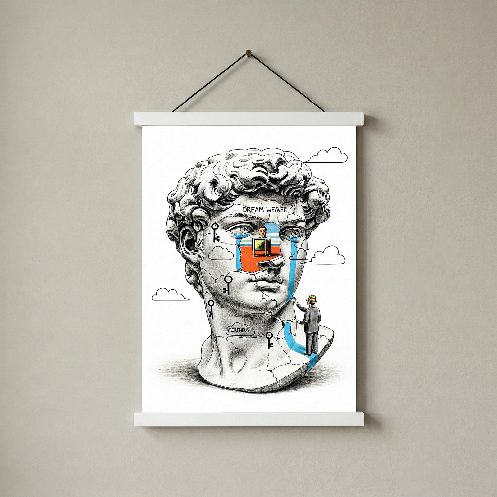 Dream Weaver Morpheus — Surreal David Bust Wall Art Print