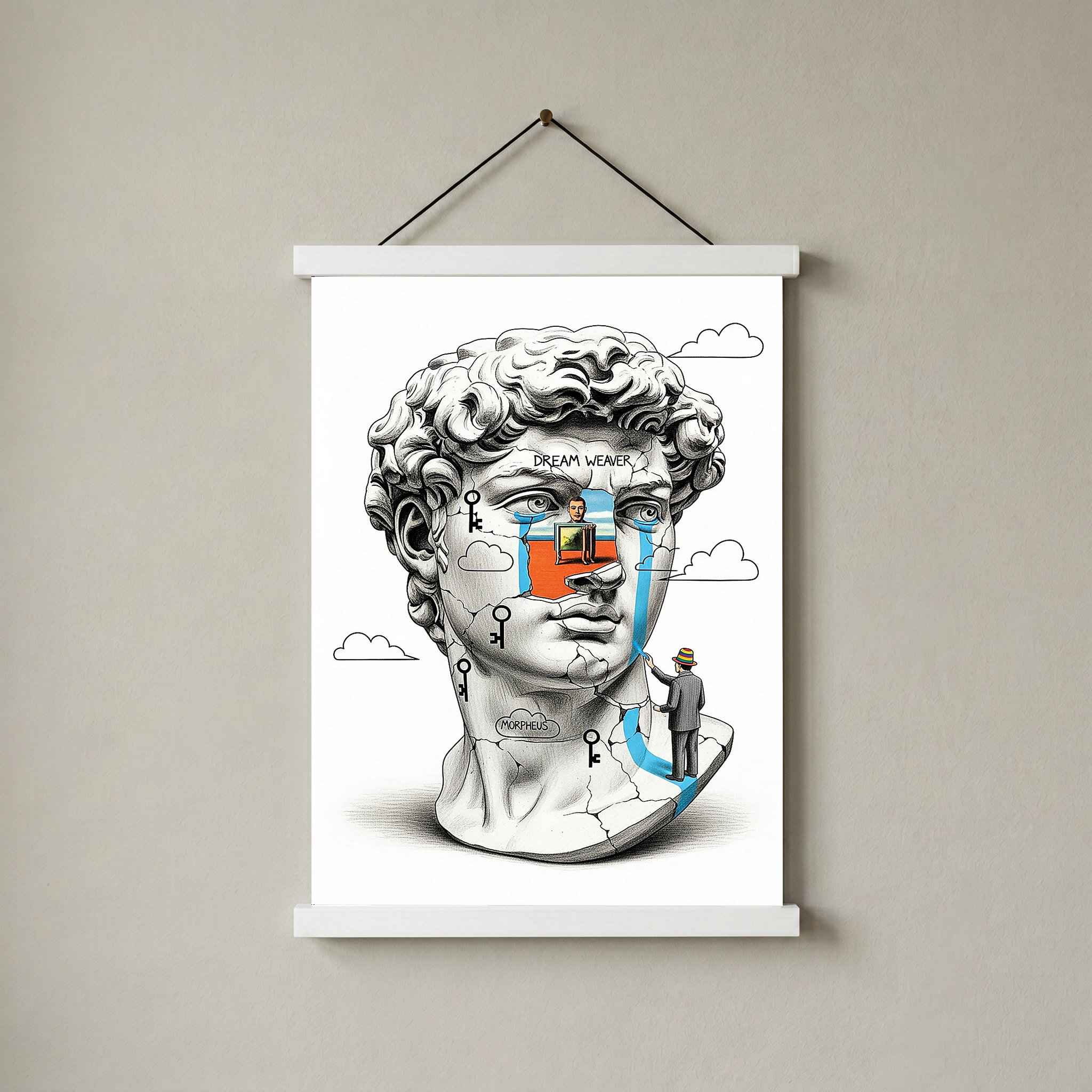 Dream Weaver Morpheus — Surreal David Bust Wall Art Print