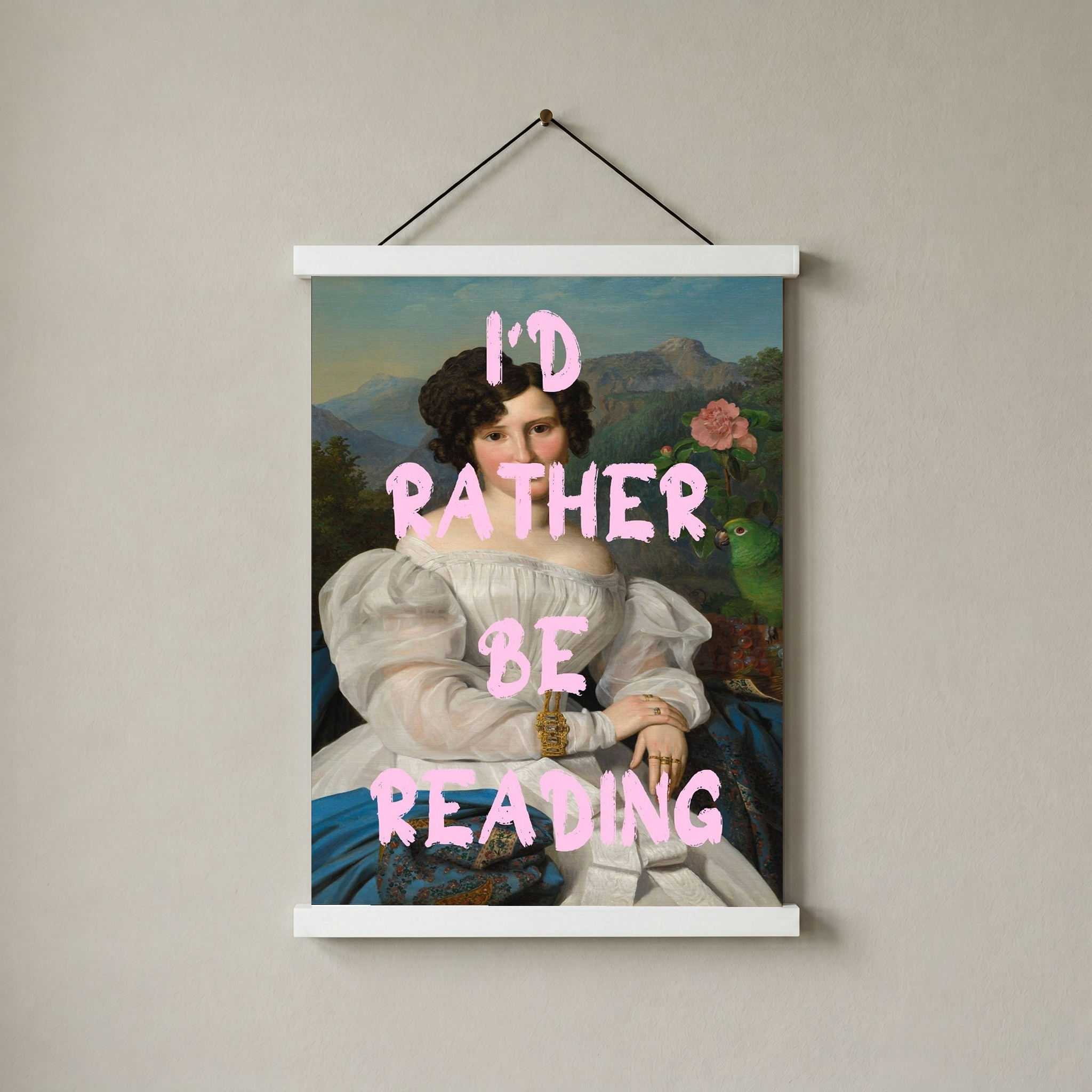 I'd Rather Be Reading Wall Art Print — Book Lover Quote Poster