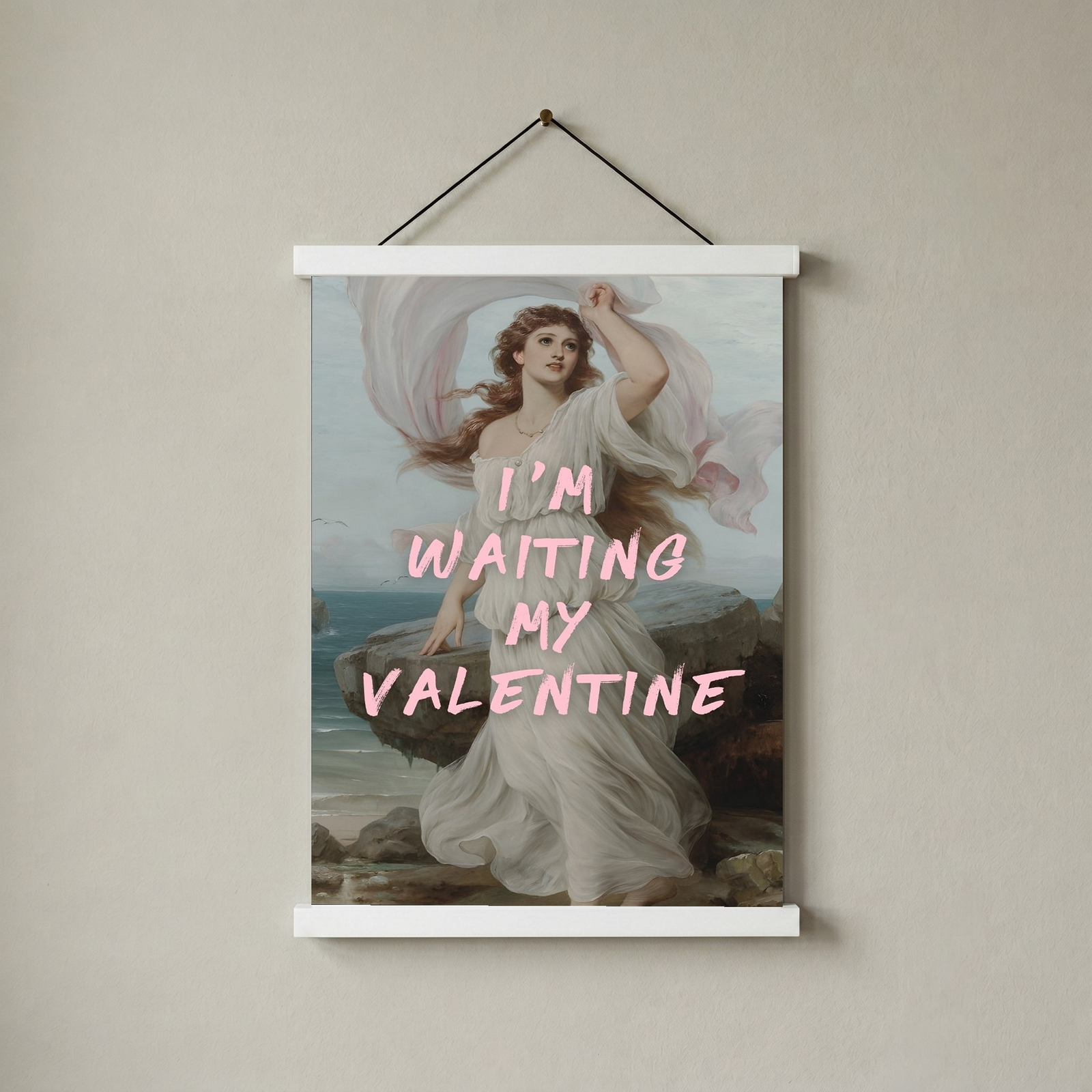 I'm Waiting My Valentine Wall Art Print — Romantic Love Quote Poster