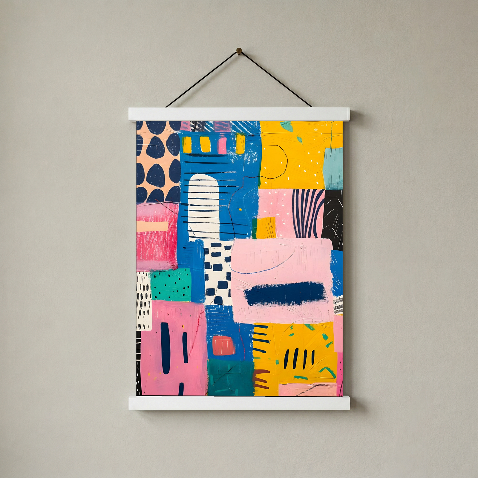 Vibrant Collage Wall Art Print — Bold Mixed Media Poster