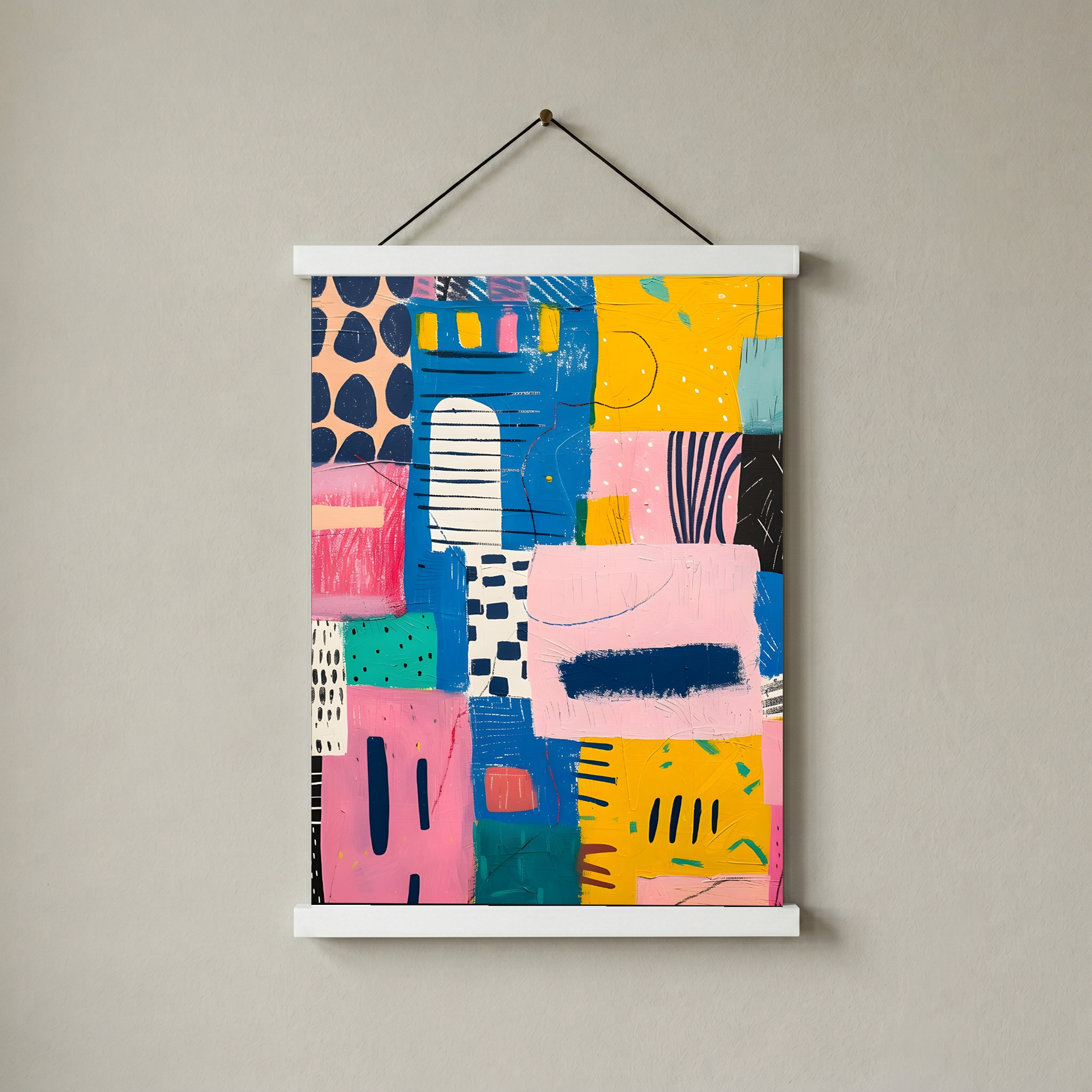 Vibrant Collage Wall Art Print — Bold Mixed Media Poster