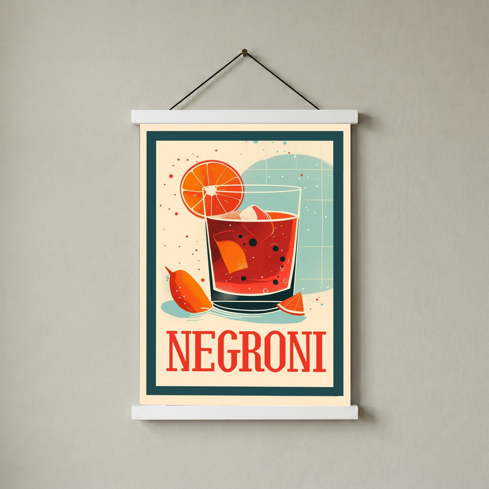 The Negroni Wall Art Print — Italian Bitter Classic Cocktail Poster
