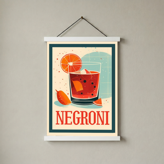 The Negroni Wall Art Print — Italian Bitter Classic Cocktail Poster