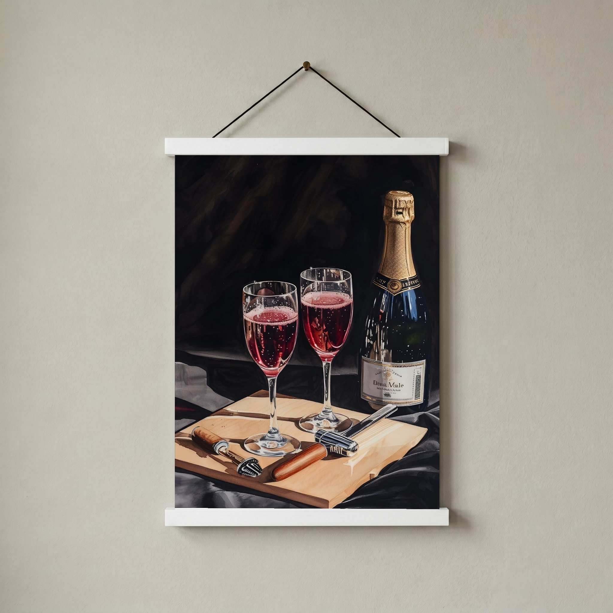 Sparkling Elegance Wall Art Print — Champagne Glamour Quote Poster