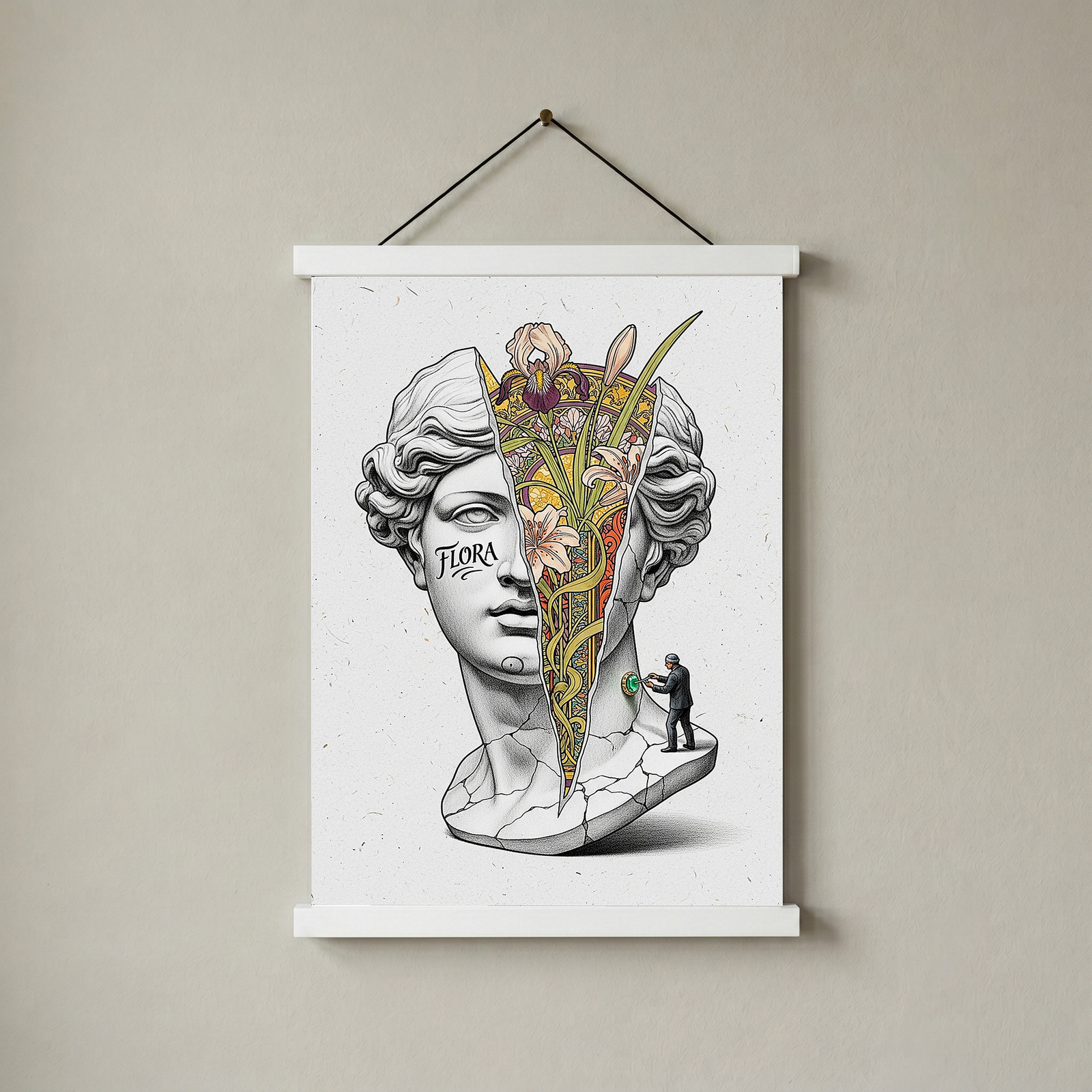 Flora Art Nouveau — Venus Bust Wall Art Print