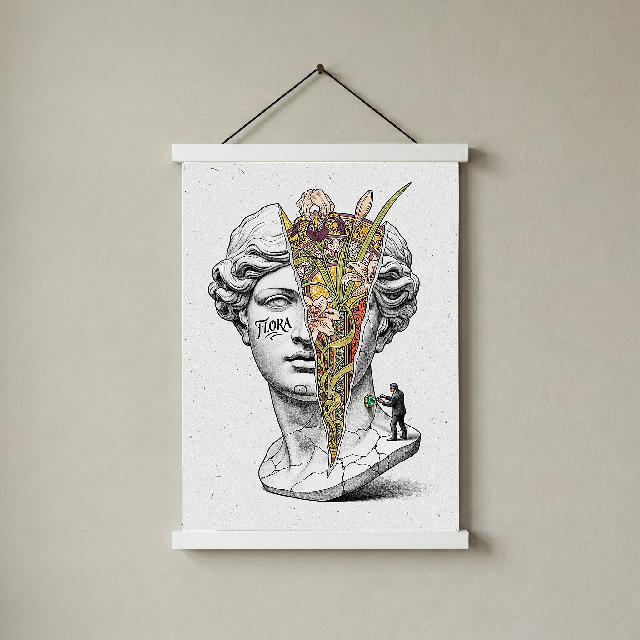 Flora Art Nouveau — Venus Bust Wall Art Print