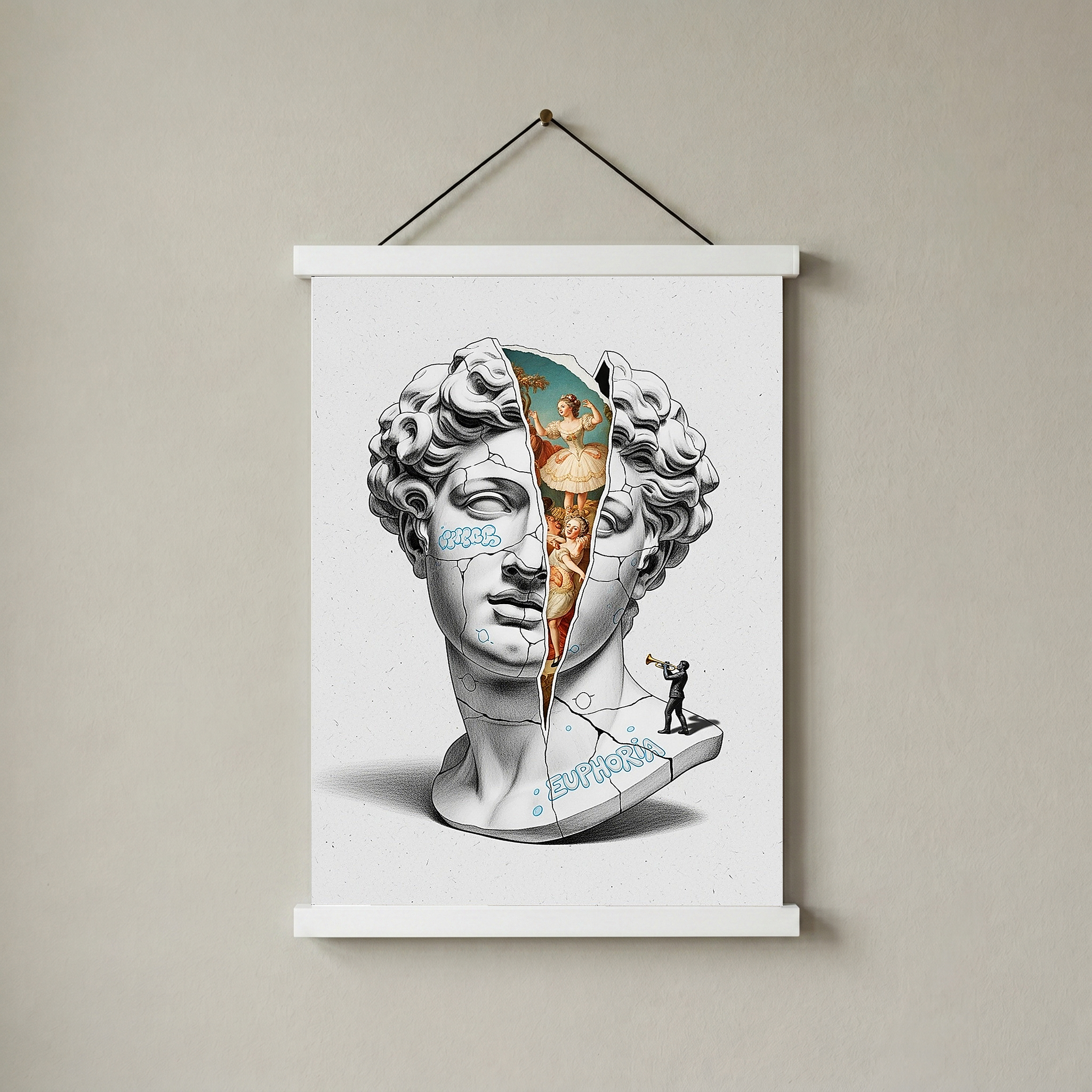 Euphoria Ballet — Surreal David Bust Wall Art Print