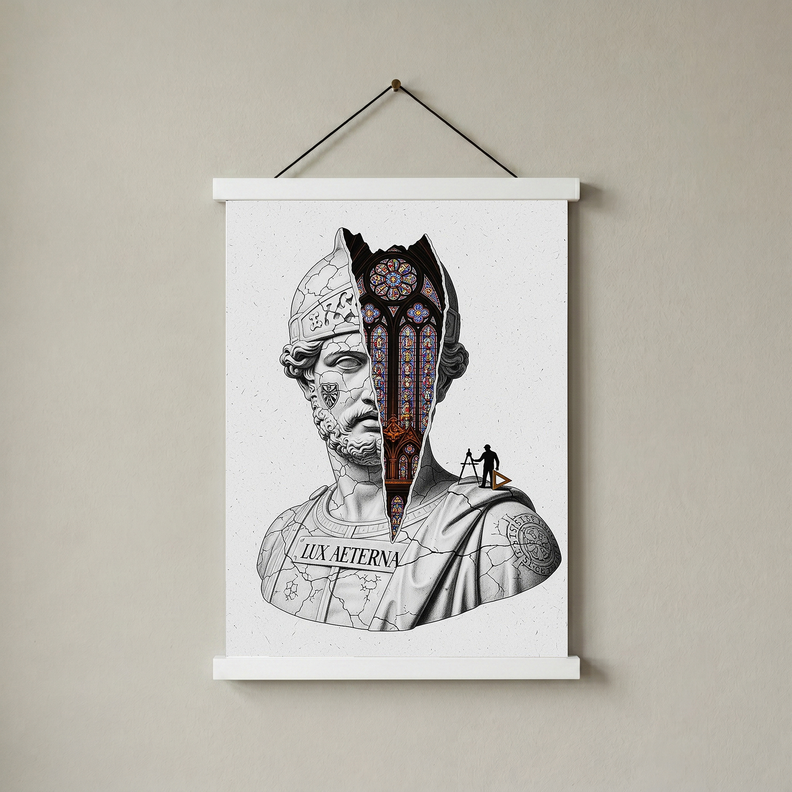 Lux Aeterna — Surreal Roman Bust Wall Art Print