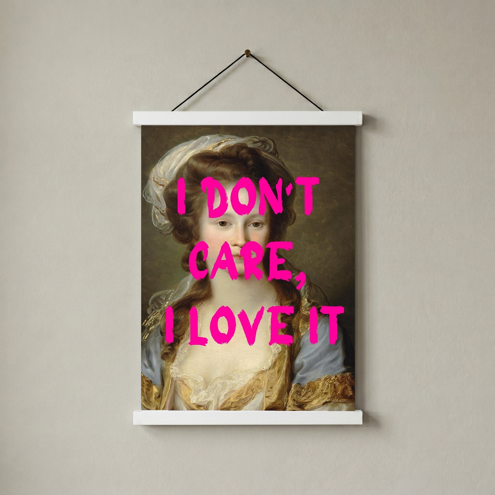 I Don't Care Wall Art Print — Cool Sarcastic Quote Poster