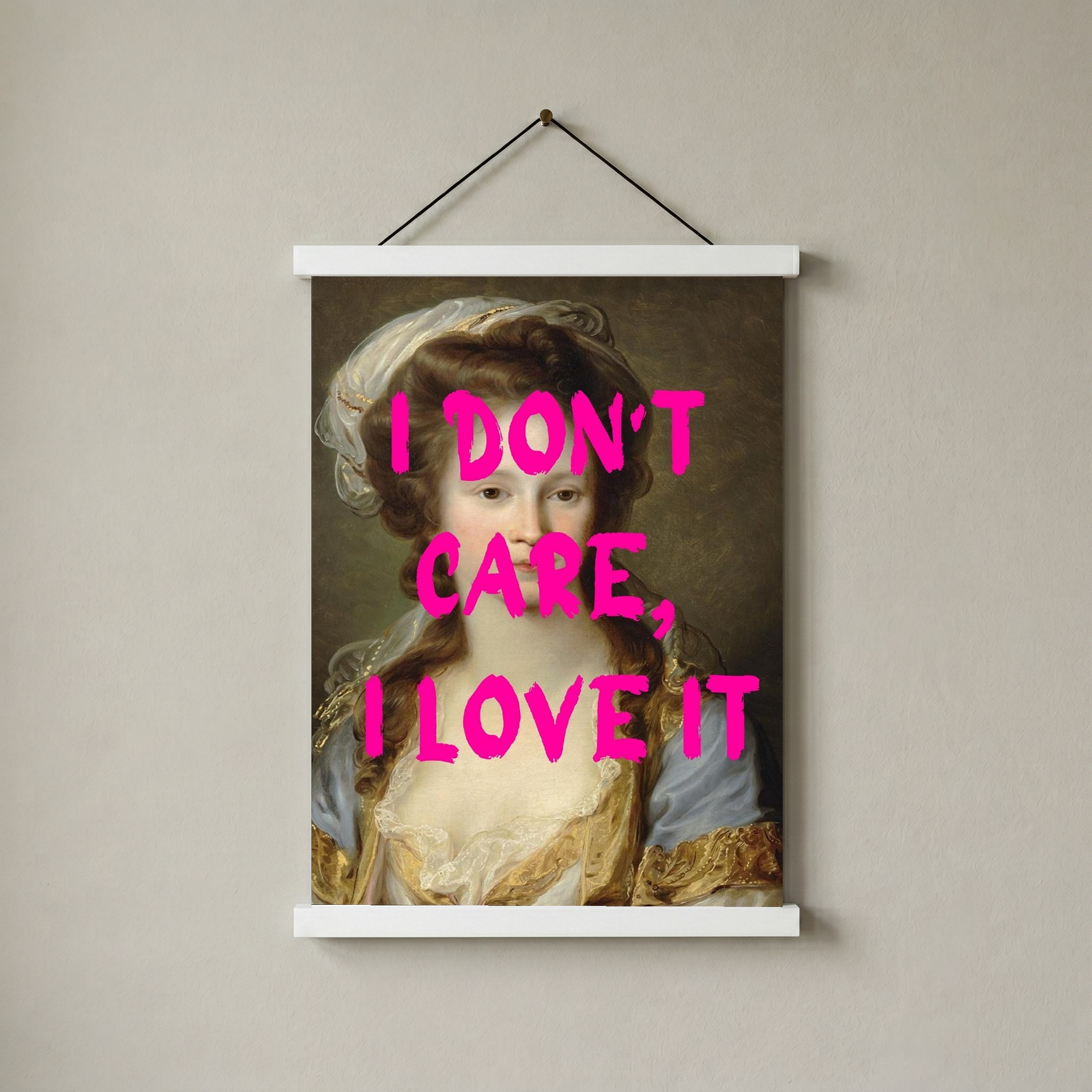 I Don't Care Wall Art Print — Cool Sarcastic Quote Poster