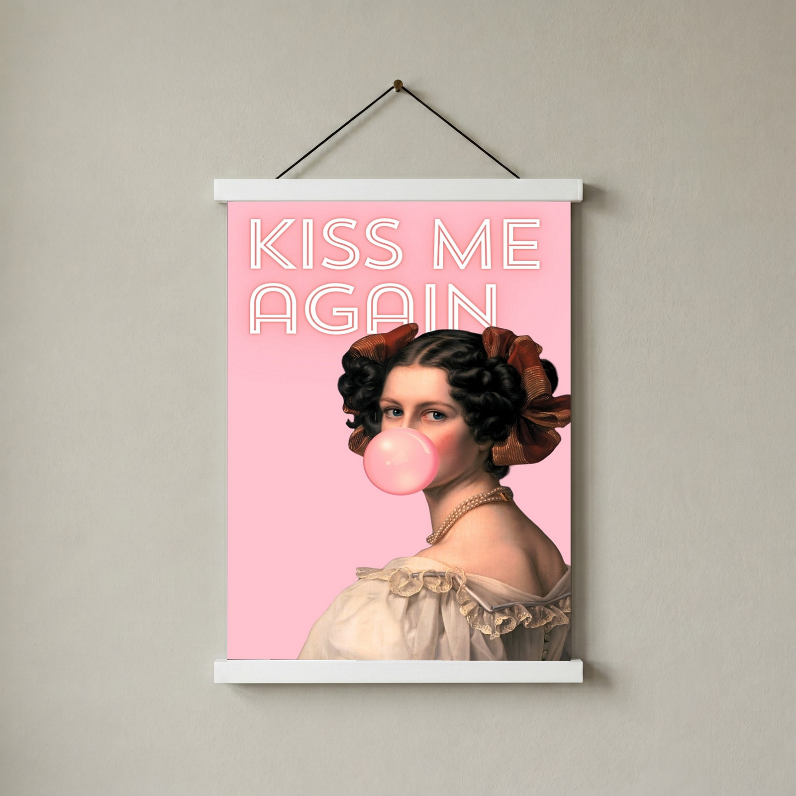 Kiss Me Again Wall Art Print — Romantic Love Quote Poster