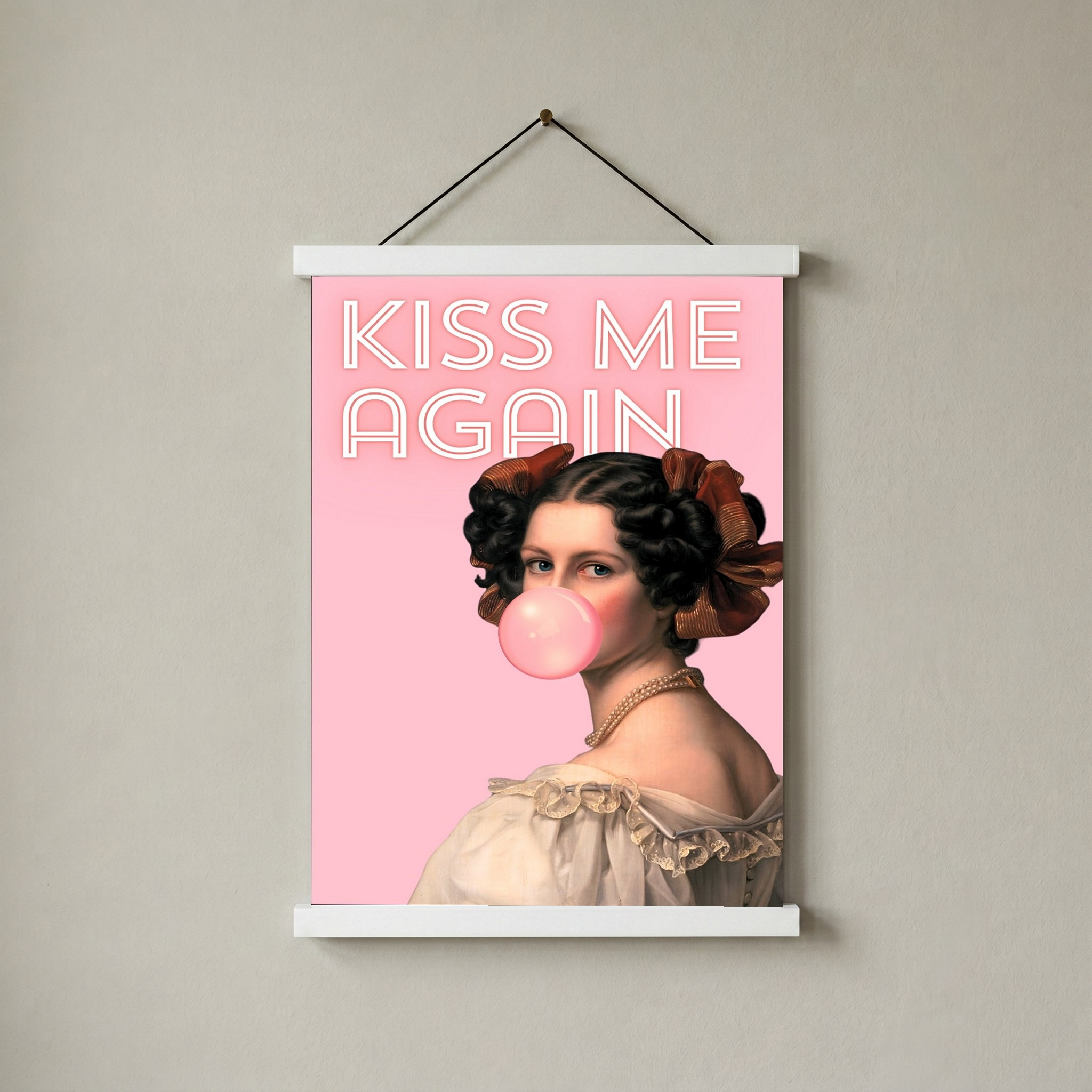 Kiss Me Again Wall Art Print — Romantic Love Quote Poster