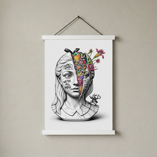 We're All Mad Here Alice — Surreal Wonderland Wall Art Print