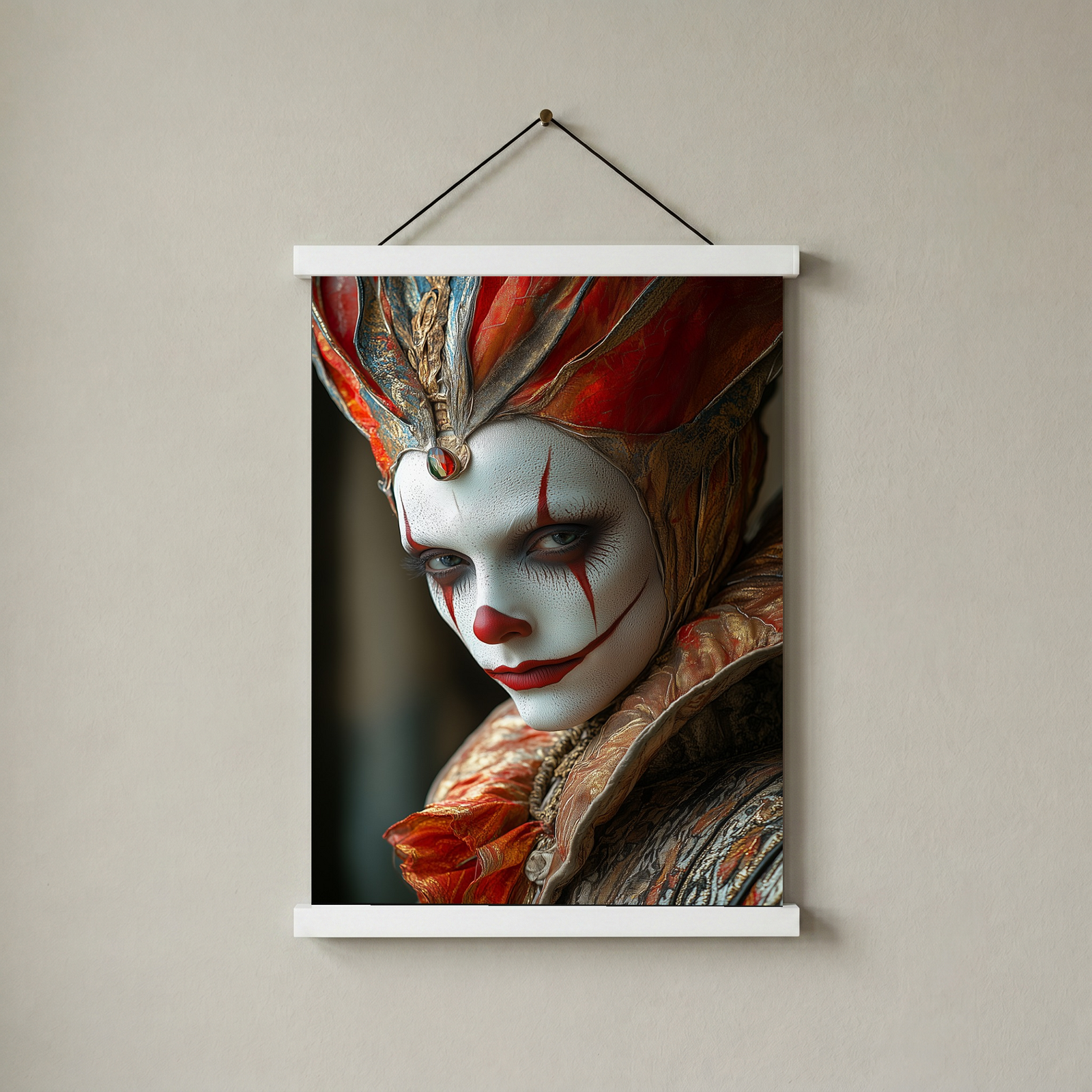 Crown of Illusions Wall Art Print — Mystical Surreal Portrait Poster
