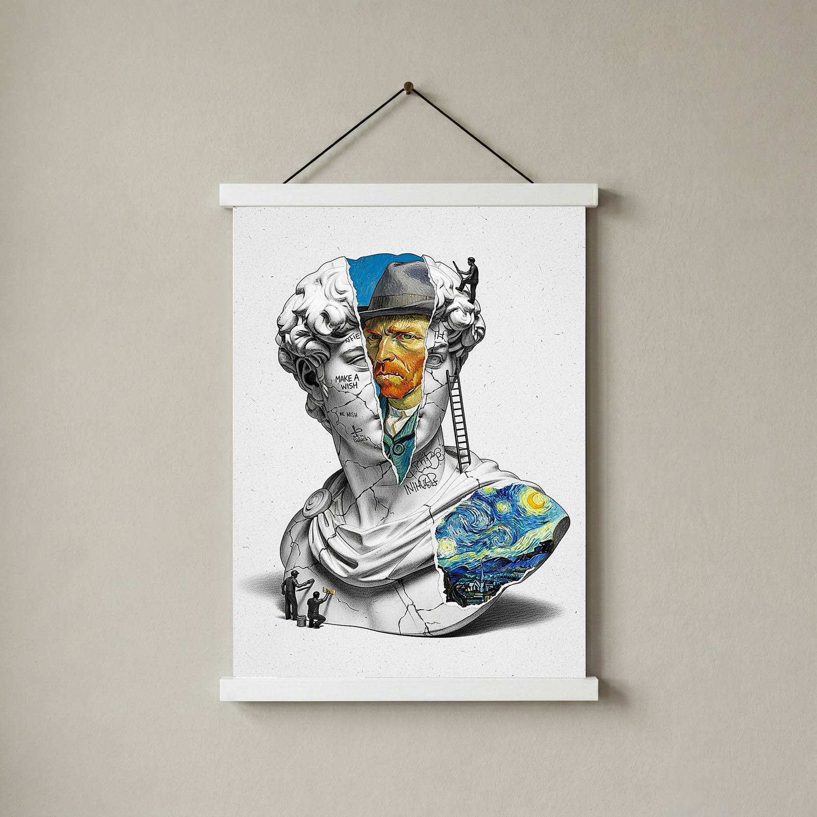 Van Gogh Starry Night — Surreal Altered Art Wall Print