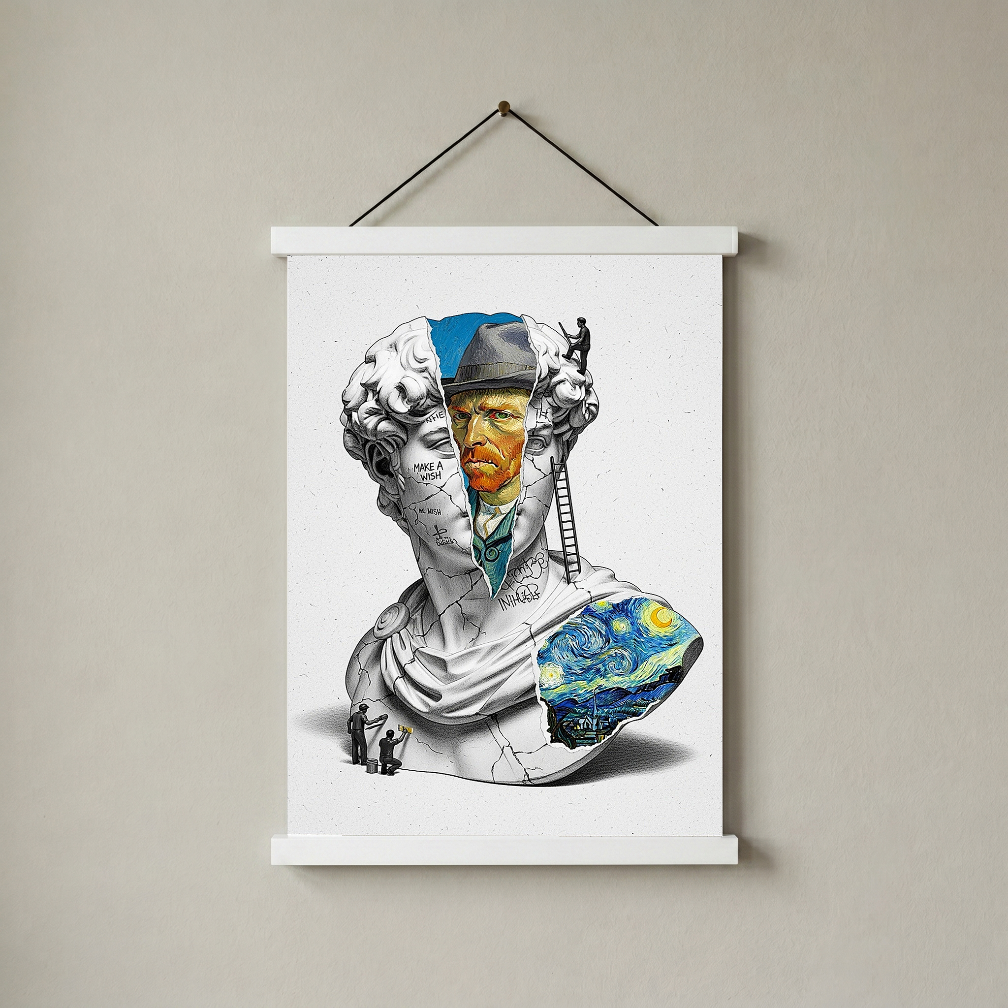 Van Gogh Starry Night — Surreal Altered Art Wall Print