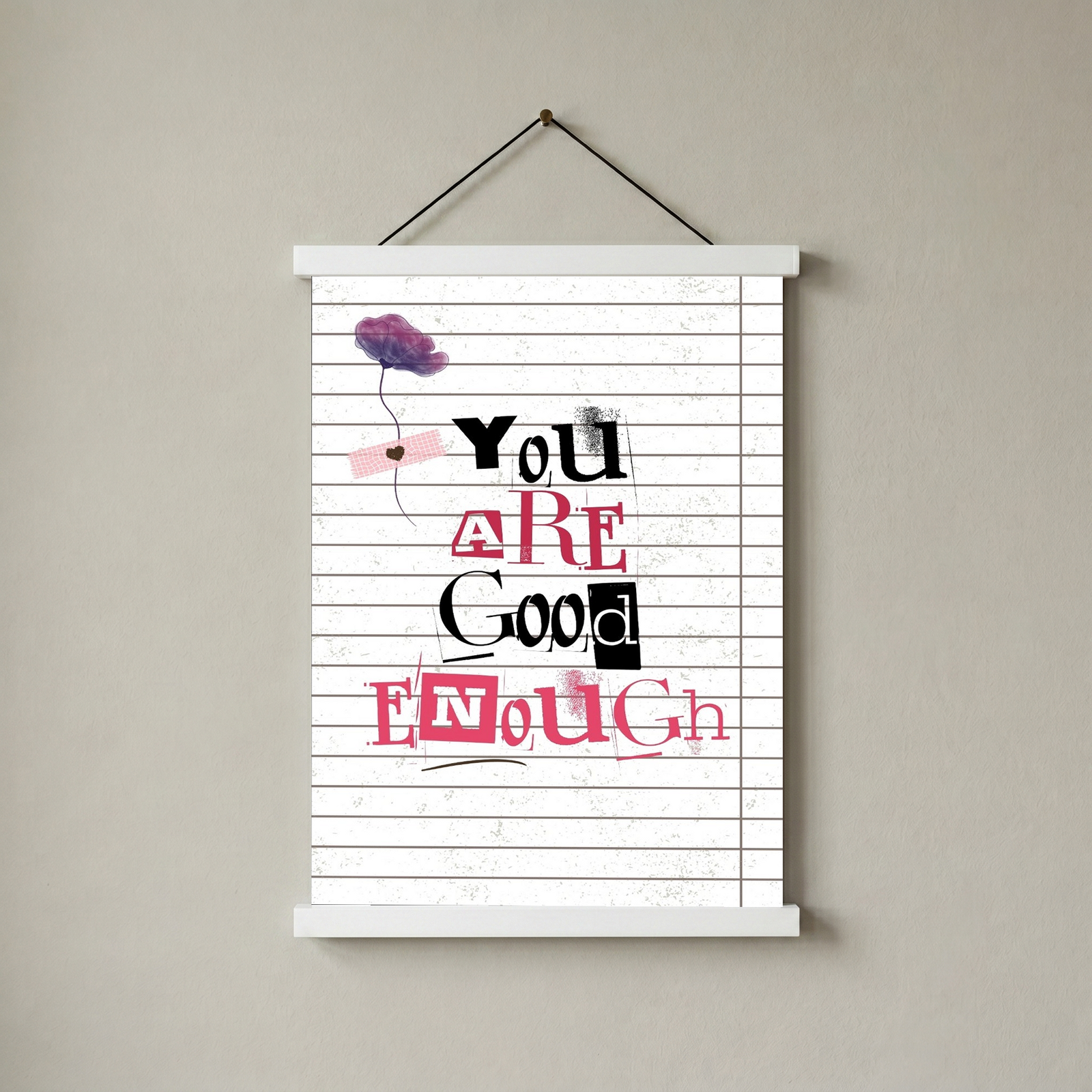 You Are Good Enough Wall Art Print — Affirmation Self-Love Quote Poster