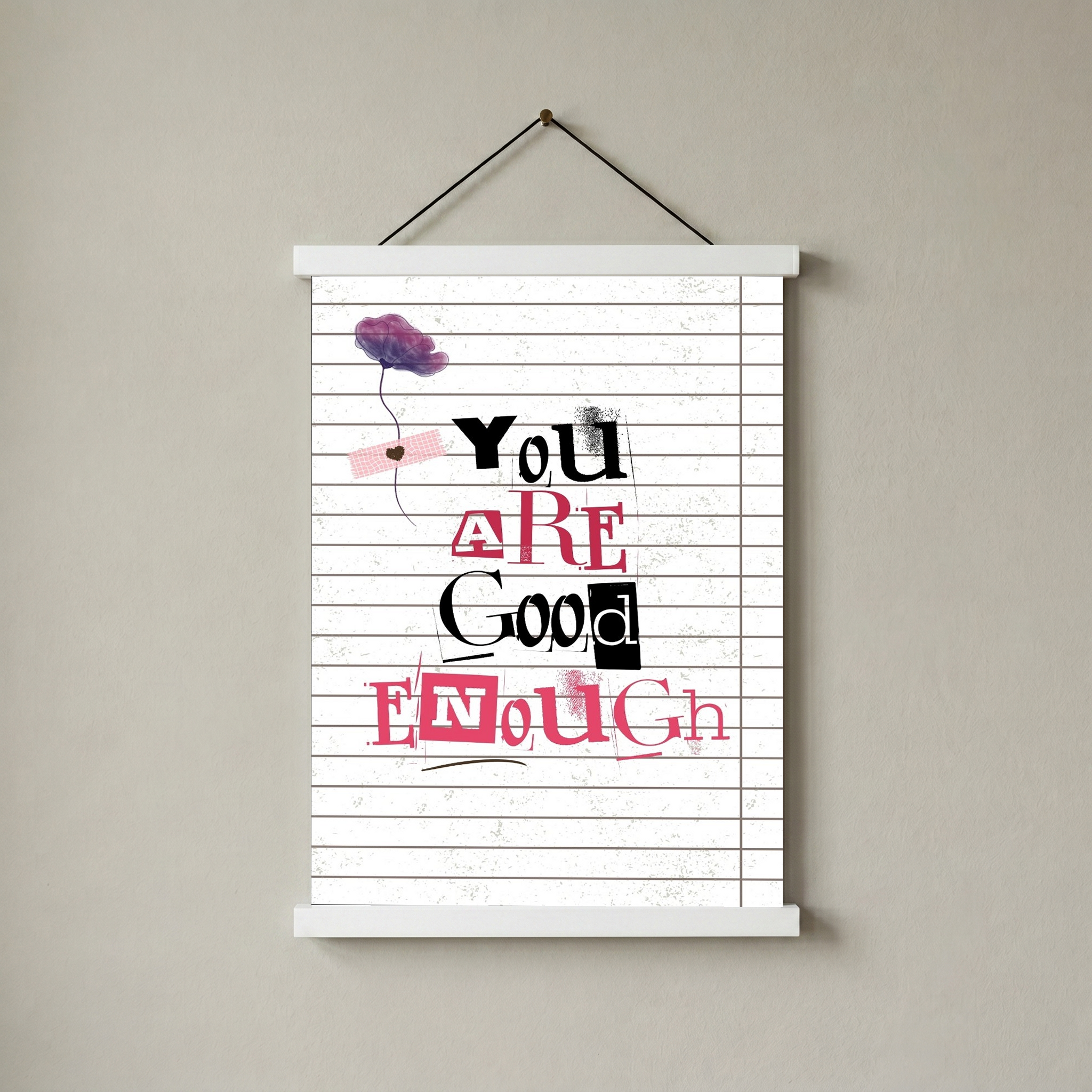 You Are Good Enough Wall Art Print — Affirmation Self-Love Quote Poster