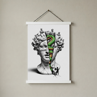 Gorgon Medusa — Surreal Apollo Bust Wall Art Print